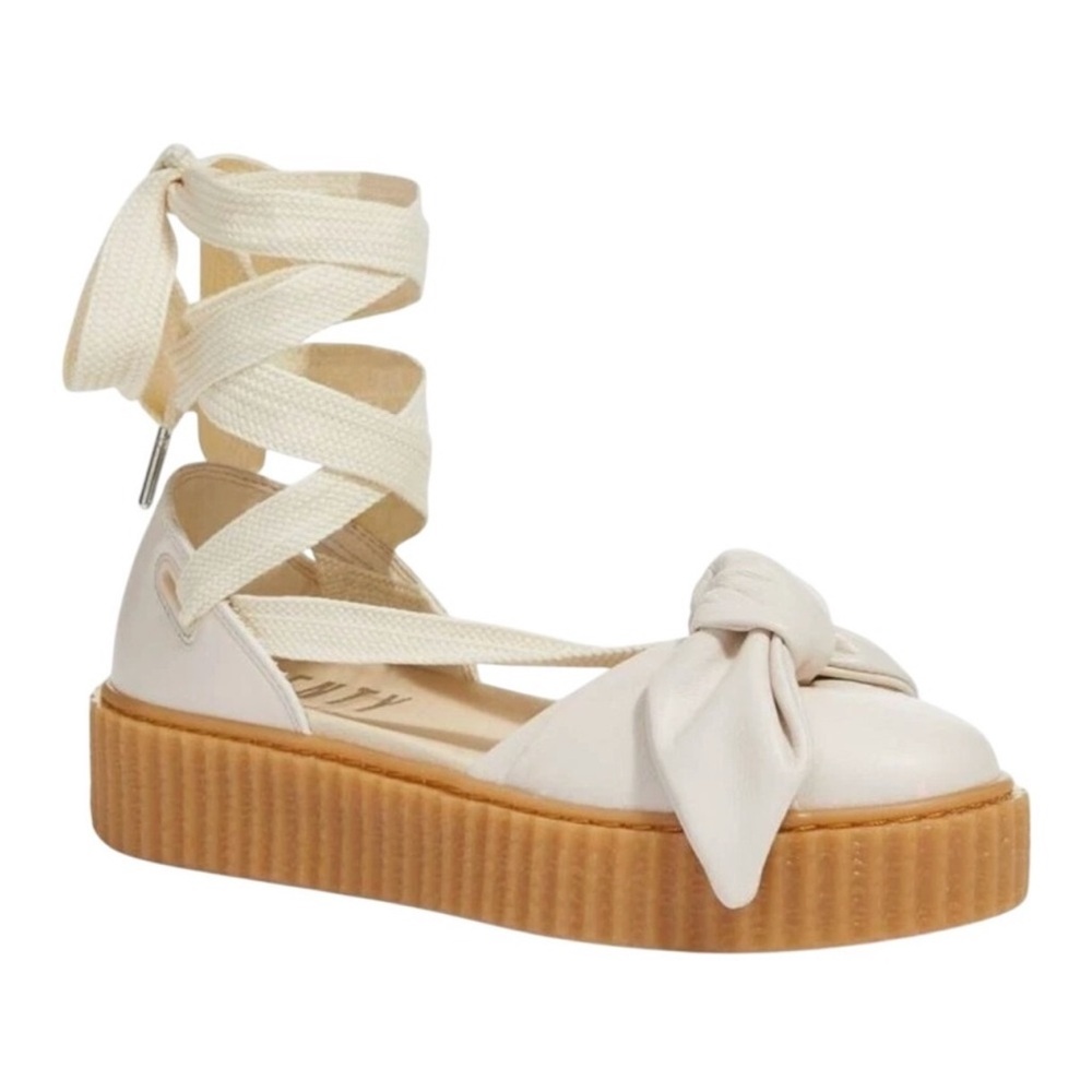 NWOT Fenty Chic Cream Platform Lace-Up Shoes - Picture 10 of 16